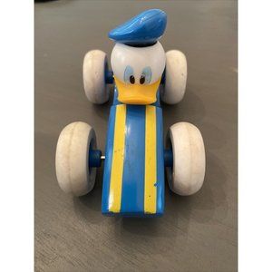 RARE ESTATE FIND Disney Brio Donald Duck Wooden Race Car